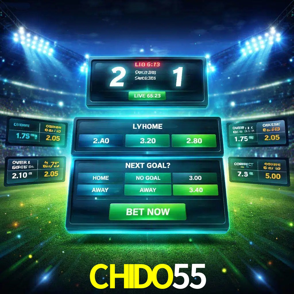 Vista de apuestas en vivo CHIDO55 durante un partido en curso